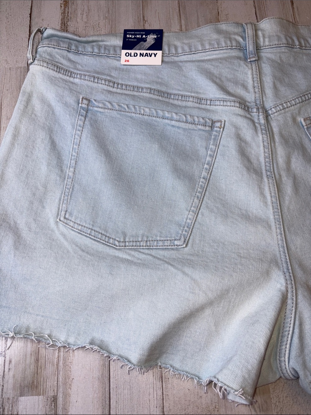 Old Navy Higher High Rise Light Blue Denim Cutoff Shorts-Plus Size 26 NWT! - Picture 13 of 15